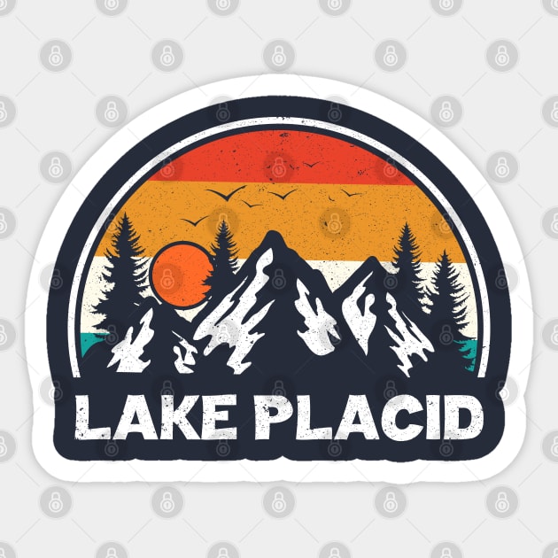 Vintage Lake Placid New York NY Mountains Hiking Souvenir Sticker by kalponik